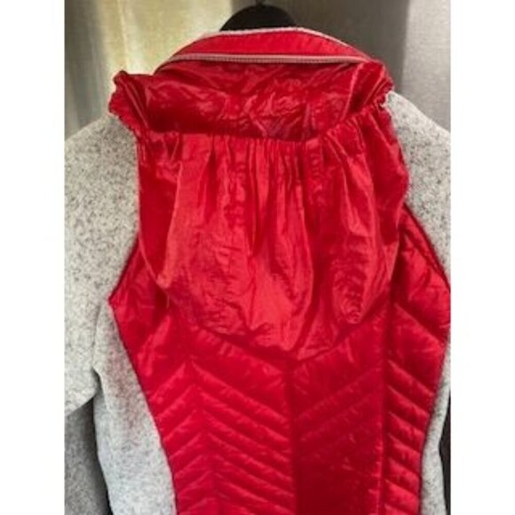 Xersion Women's Large Red & Gray Full-Zip HIDE AWAY HOOD Jacket With Thumbholes - Picture 8 of 16